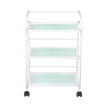 Cosmetic table with wheels and three glass tops - Elegant and practical storage solution