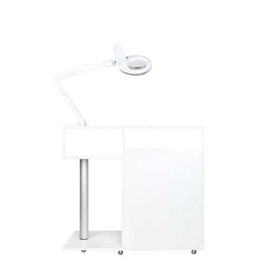 Cosmetic table with storage drawers and wheels