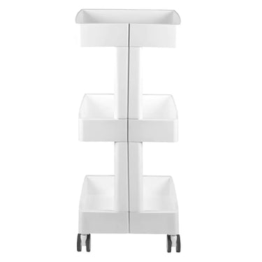 Functional cosmetics trolley with 3 shelves and rubber wheels - practical storage furniture