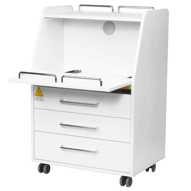Cosmetic trolley for professionals - with UV-C lamp and storage space