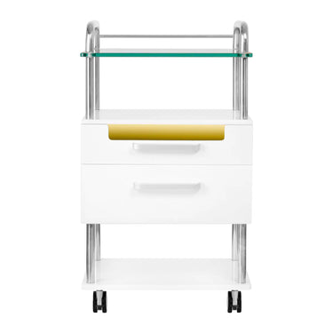 Cosmetic trolley with UV-C lamp and glass worktop – mobile assistant for clinics