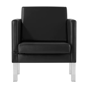 Gabbiano waiting room chair - luxurious and comfortable chair in black faux leather for salons and receptions