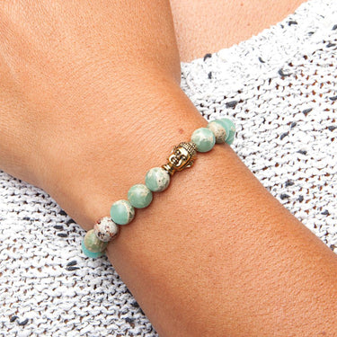 Elastisk armbånd – 8 mm perler, størrelse M – Modesmykke til smalle og medium håndled