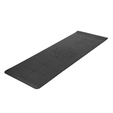 Design yogamåtte PHOENIX, sort med Alignment-Yantra design (4 mm, 185 x 66 cm)