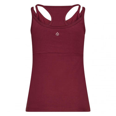 Burgundy Yoga Top with Racerback and Built-in Bra – Organic Cotton and Timeless Design