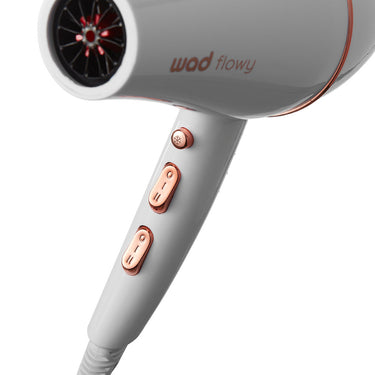 Weelko Flowy hair dryer in white with rose gold details