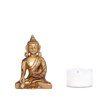 Buddha Statue – Ratnasambhava in Brass, Approx. 8 cm