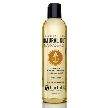 Earthlite naturlig massageolie med mandel, abrikos og kokos – uparfumeret og nærende