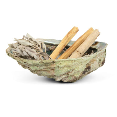 Røkelsessett med hvit salvie, palo santo og abaloneskall - rensing og meditasjon