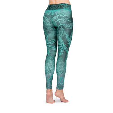 Treningsleggings med trykk til dame – Niyama yogaleggings med sklisikker midje og 4-veis stretch