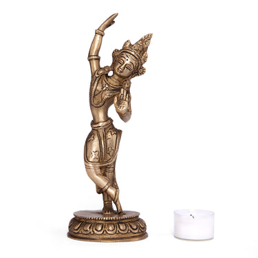 Mahadevi statue in brass - beautiful Hindu goddess figure, 20 cm