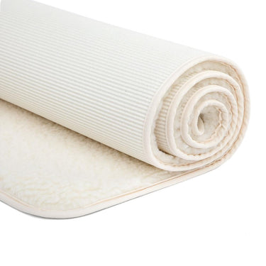 Surya premium yogamatte i ekstra tykk virgin ull med bomullskant (75 x 200 cm) – Myk og bærekraftig